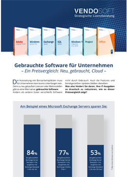 Download Kostenvergleich neu und gebrauchte Software